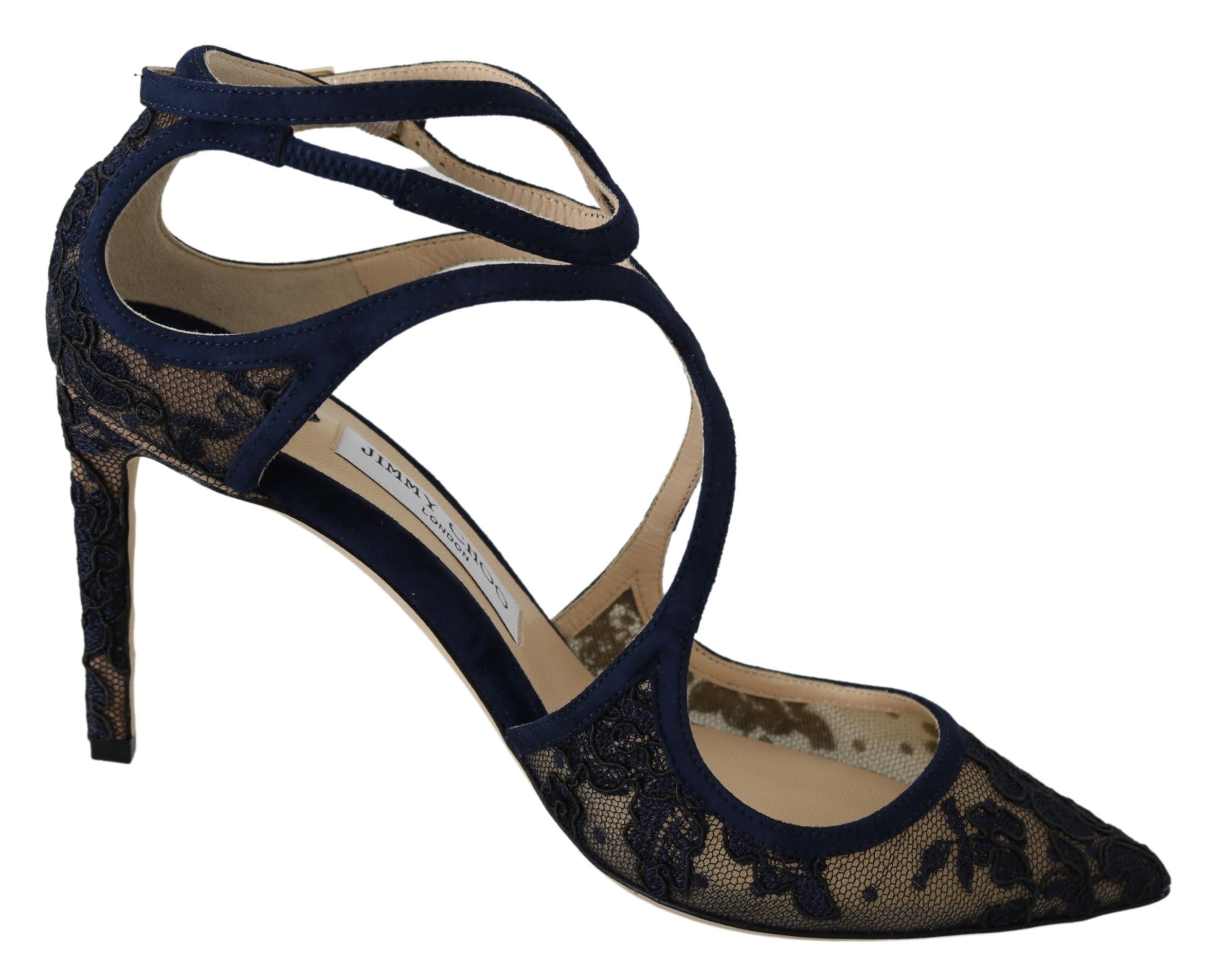 Jimmy Choo Eyewear Navy Lancer Leather Pumps Elegance Unleashed
