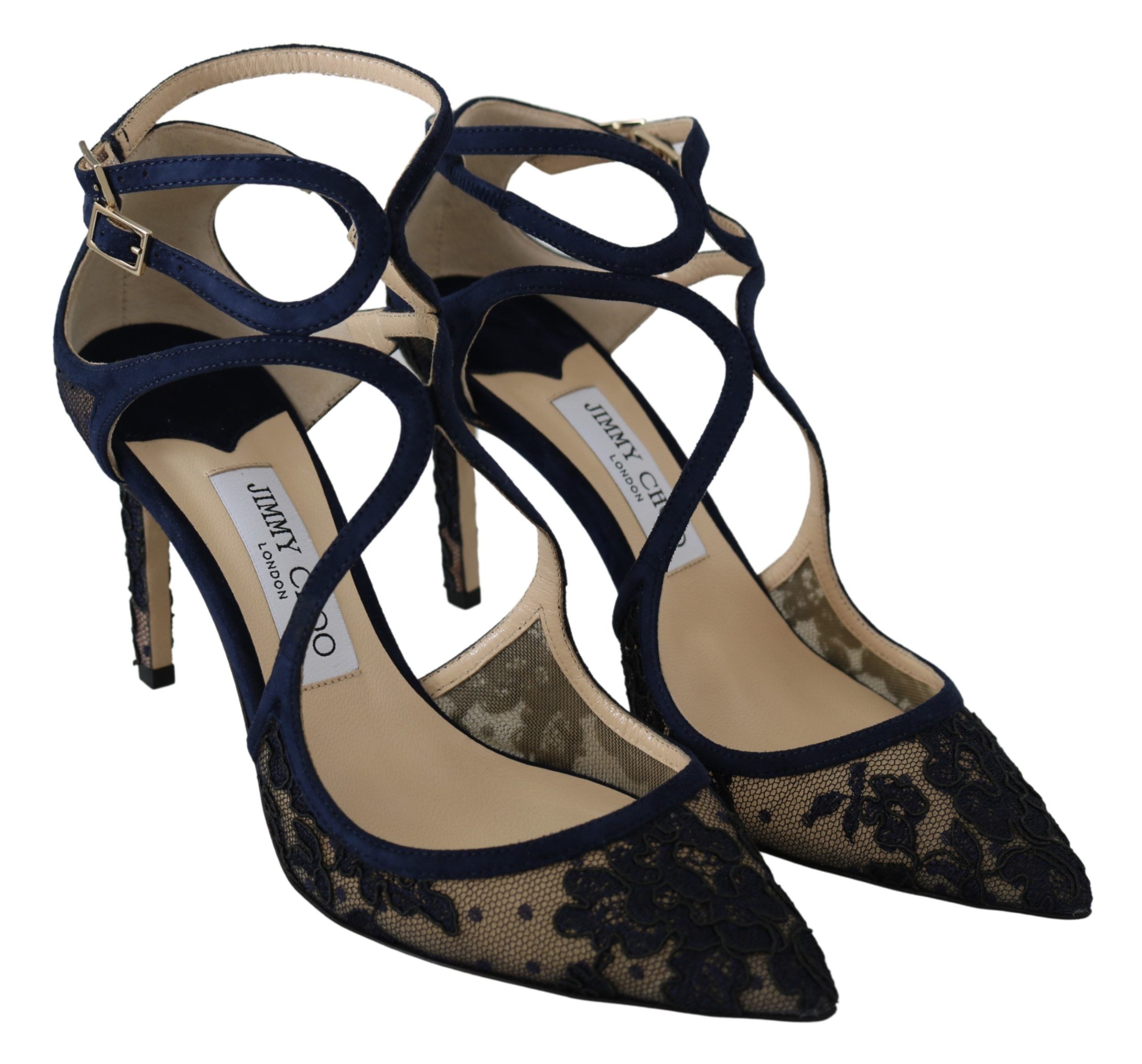 Jimmy Choo Eyewear Navy Lancer Leather Pumps Elegance Unleashed