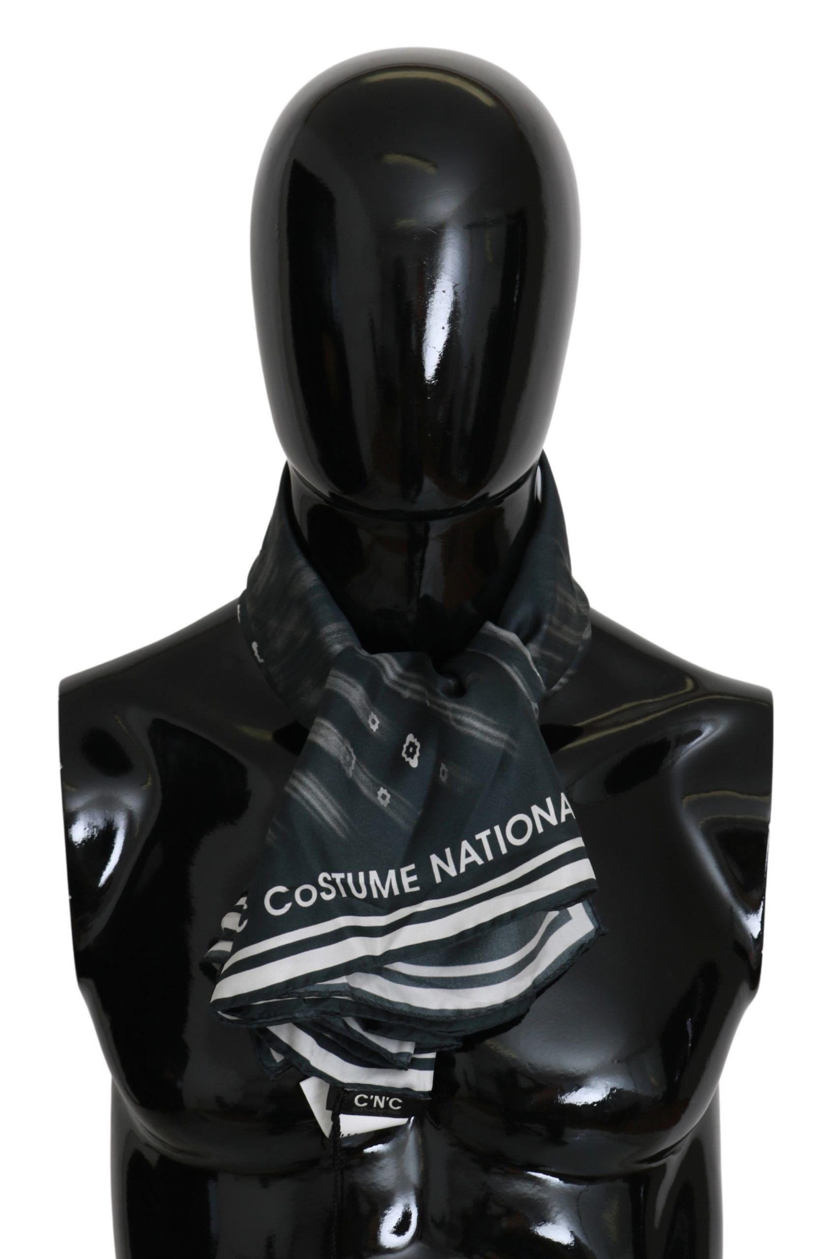 Шарф Costume National Синий Foulard Шелковый Женский