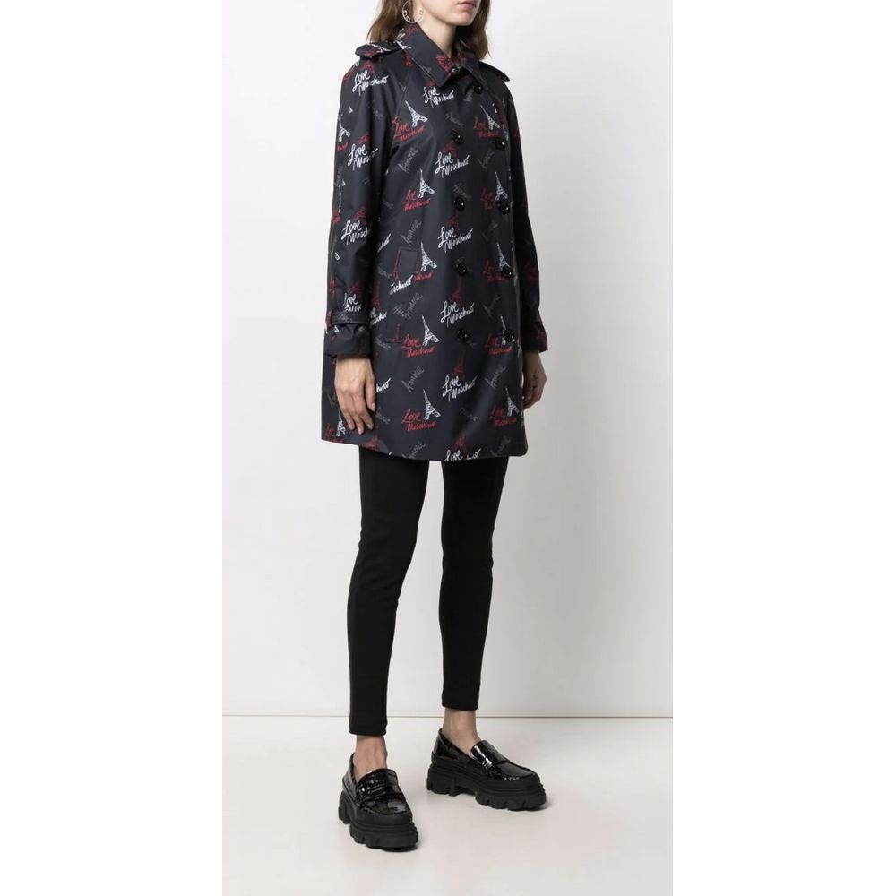 LOVE MOSCHINO Black Polyester Women Coat