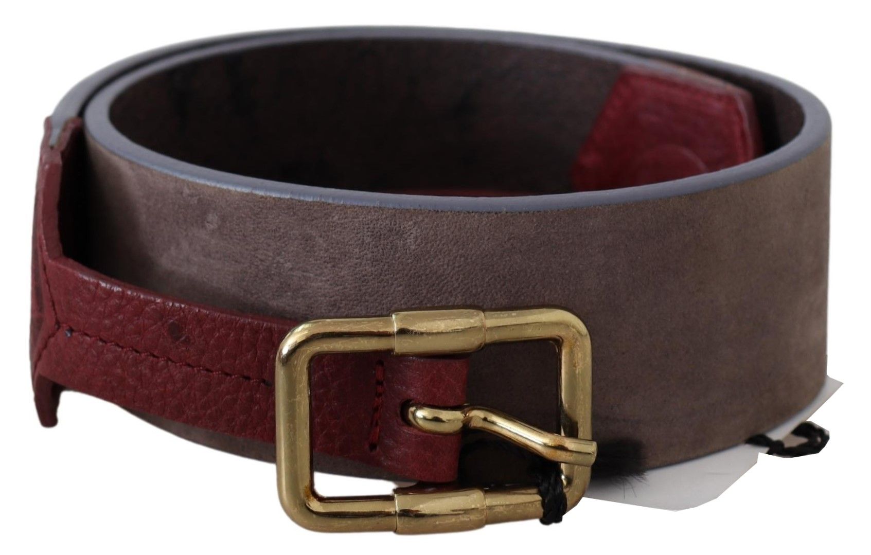 Gianfranco Ferre Brown Leather Wide Gold Chrome Logo Buckle Belt