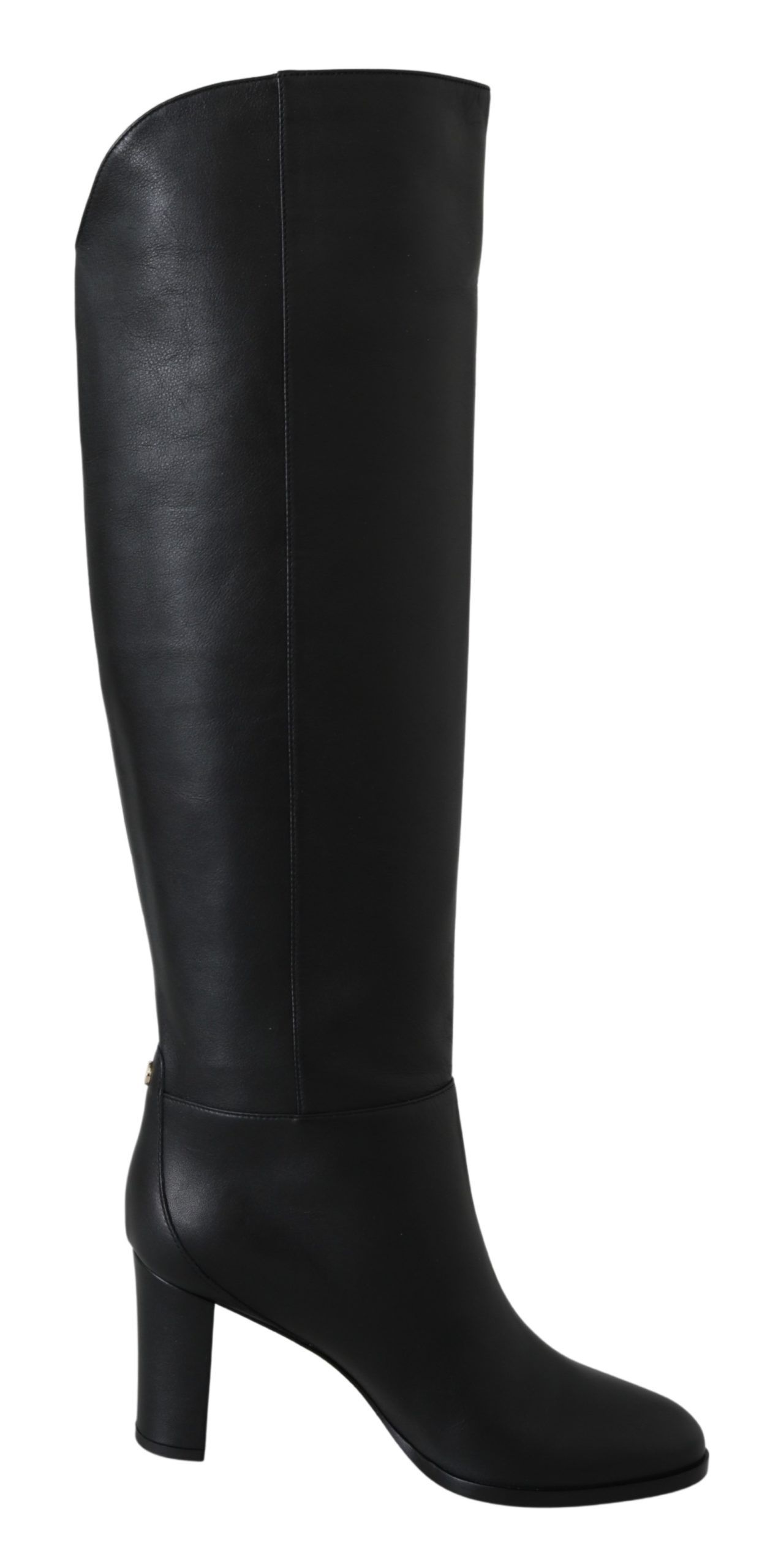 Jimmy Choo Eyewear Elegant Black Calf Leather Heeled Boots