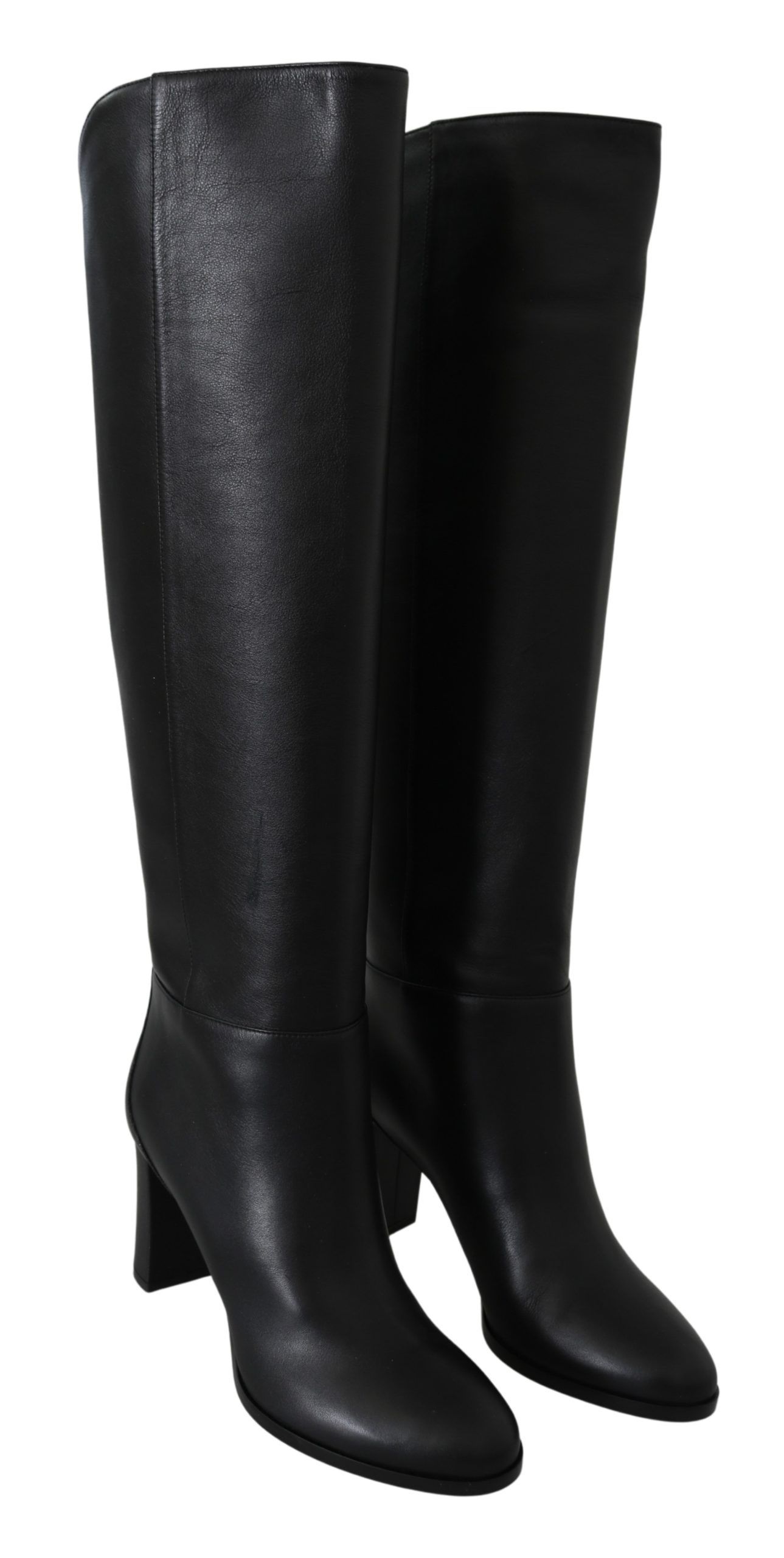 Jimmy Choo Eyewear Elegant Black Calf Leather Heeled Boots