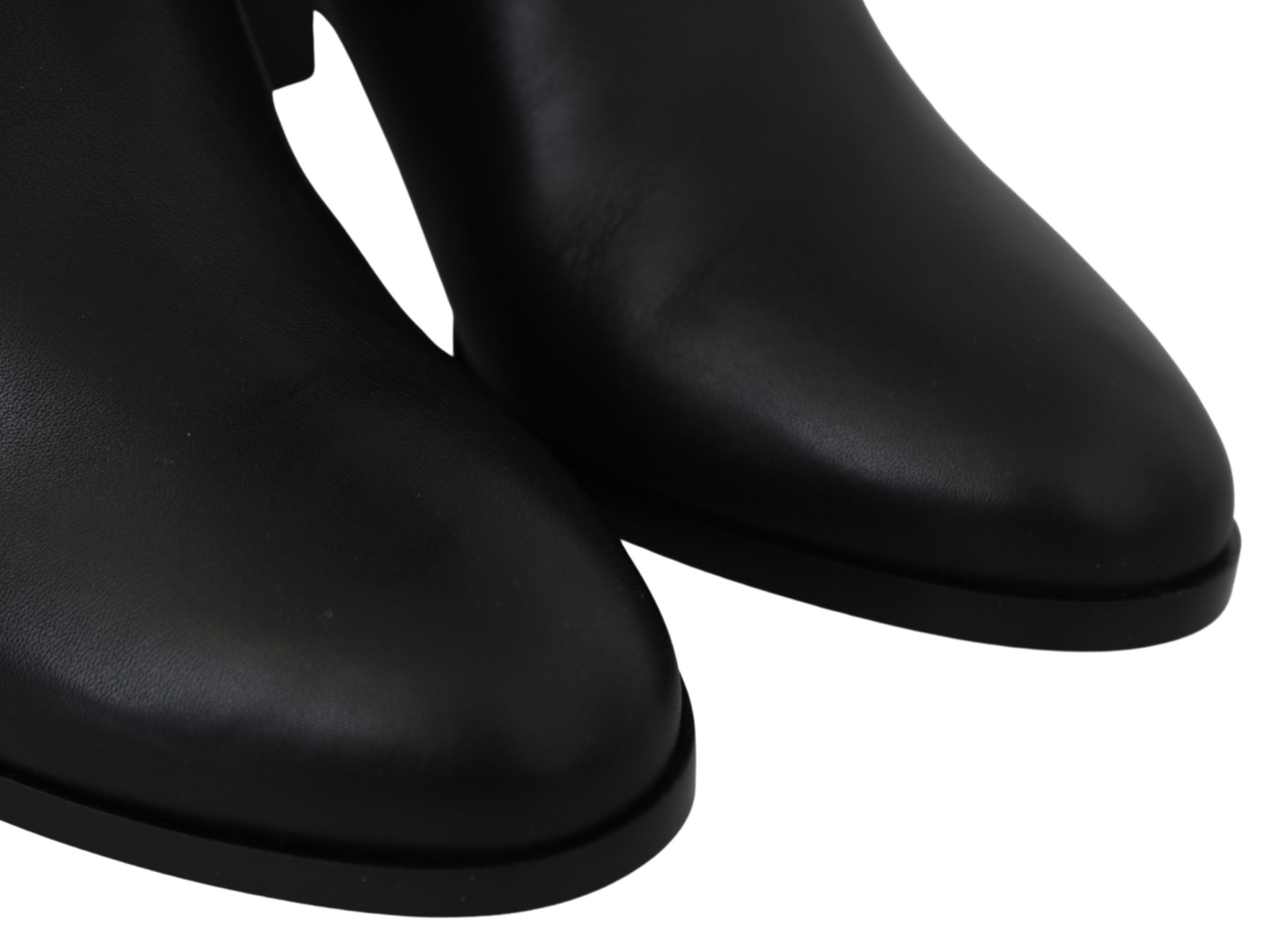 Jimmy Choo Eyewear Elegant Black Calf Leather Heeled Boots