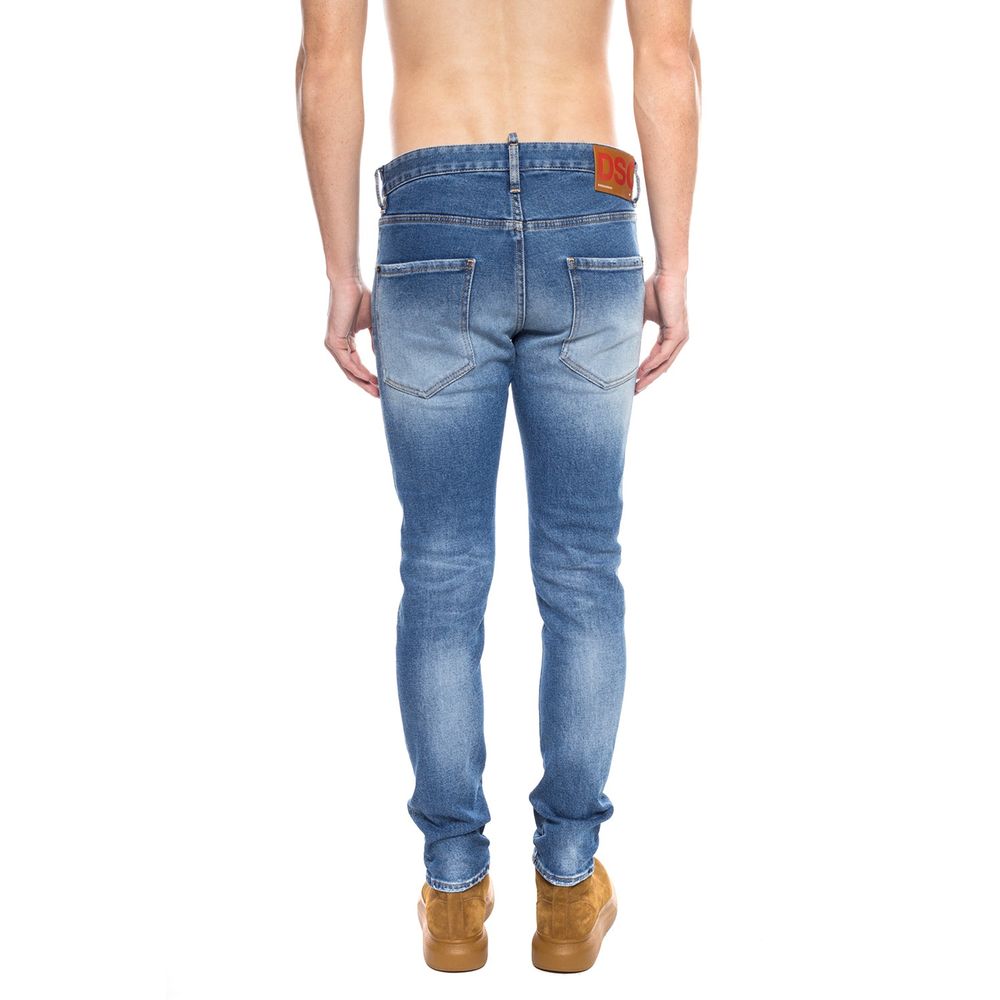 Dsquared2 Blue Cotton Men's Distressed Jean