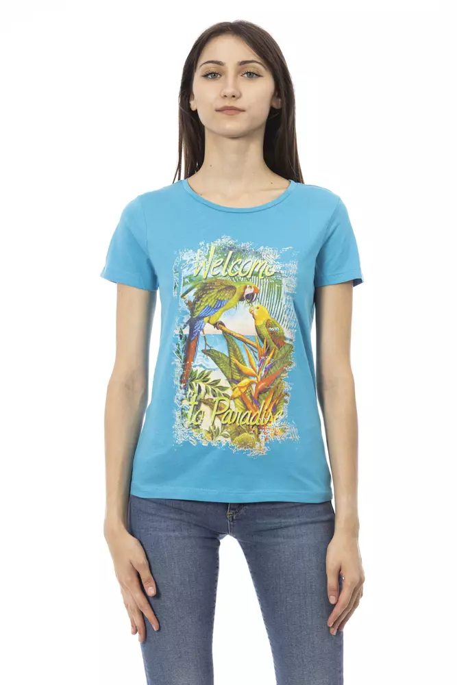 Trussardi Light Blue Cotton Women T-Shirt