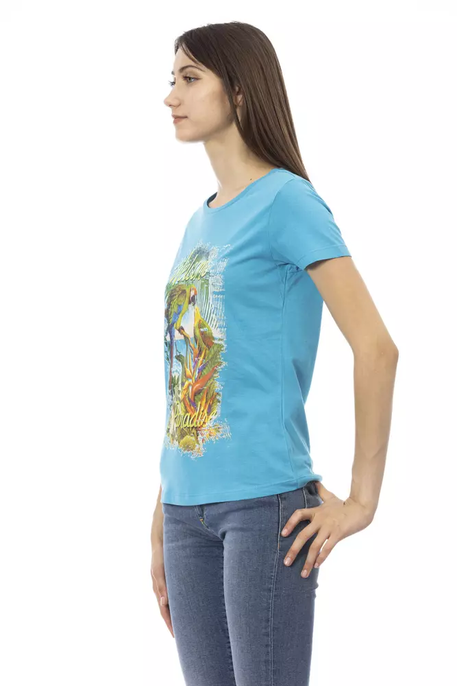 Trussardi Light Blue Cotton Women T-Shirt