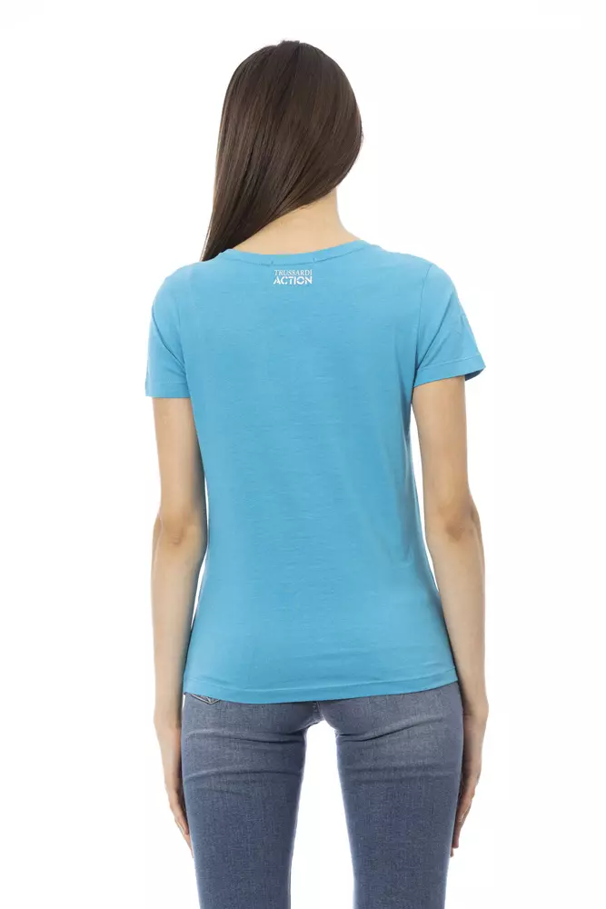 Trussardi Light Blue Cotton Women T-Shirt