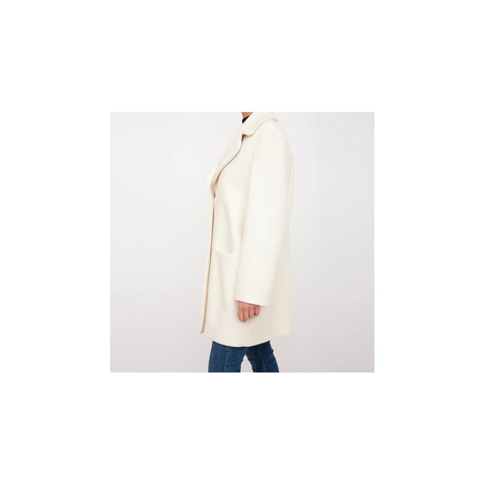LOVE MOSCHINO Chic White Winter Elegance Long Coat