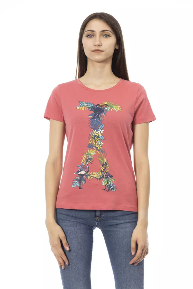 Trussardi Chic Fuchsia Short Sleeve Fashion Tee