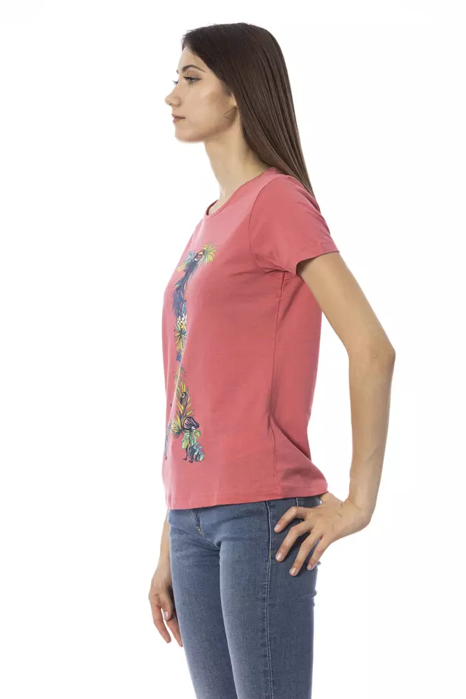 Trussardi Chic Fuchsia Short Sleeve Fashion Tee
