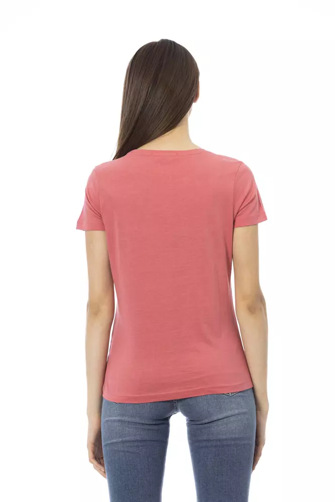 Trussardi Chic Fuchsia Short Sleeve Fashion Tee