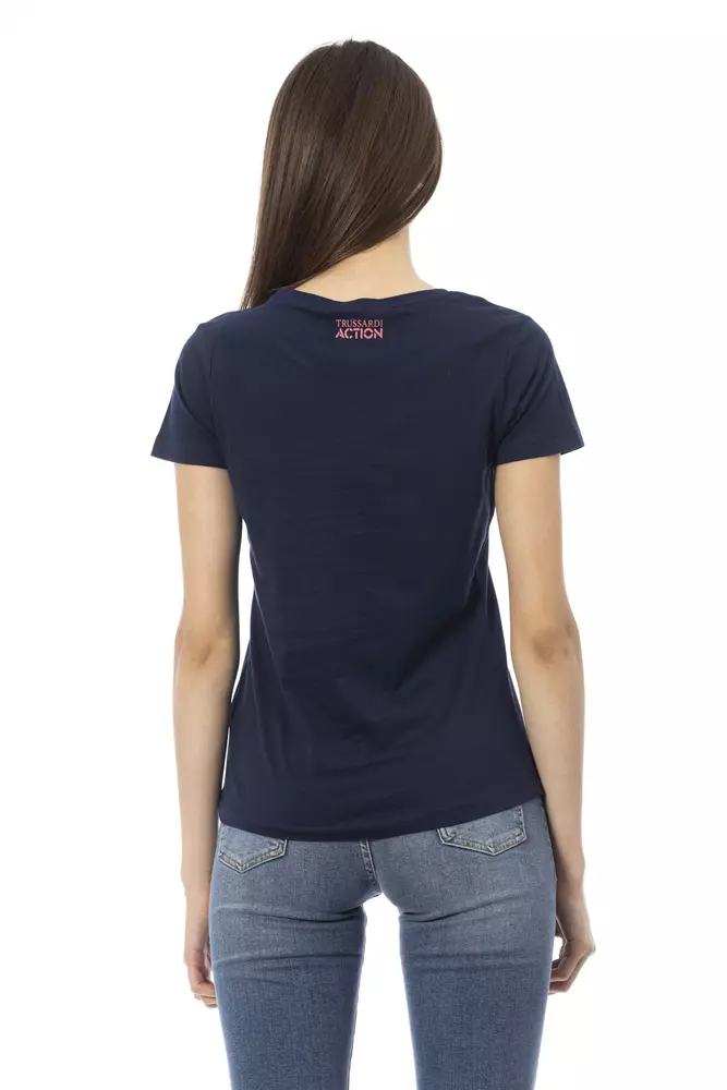 Trussardi Chic Blue Short Sleeve Round Neck Tee