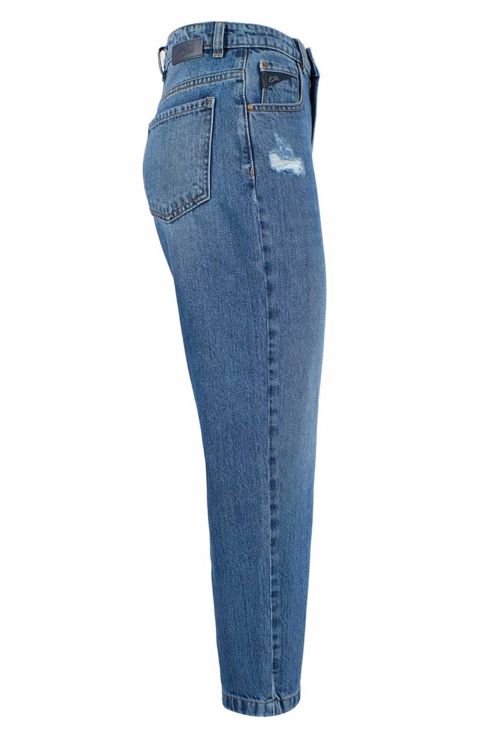 Zee Lane Blue Cotton Women's High-Waisted Jean