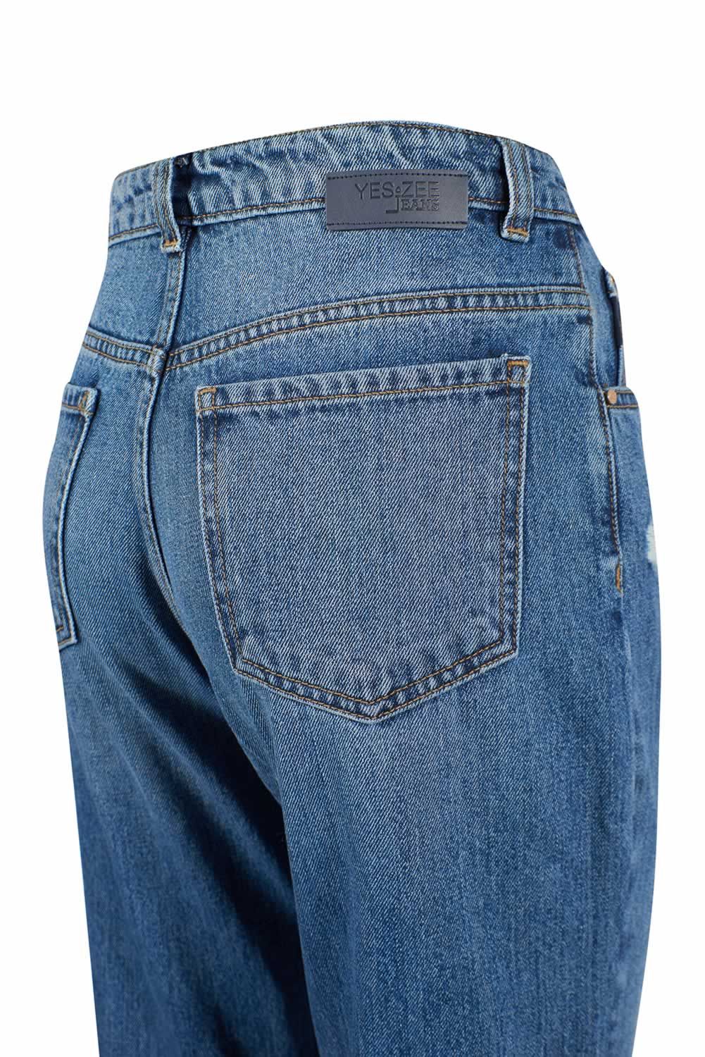 Zee Lane Blue Cotton Women's High-Waisted Jean