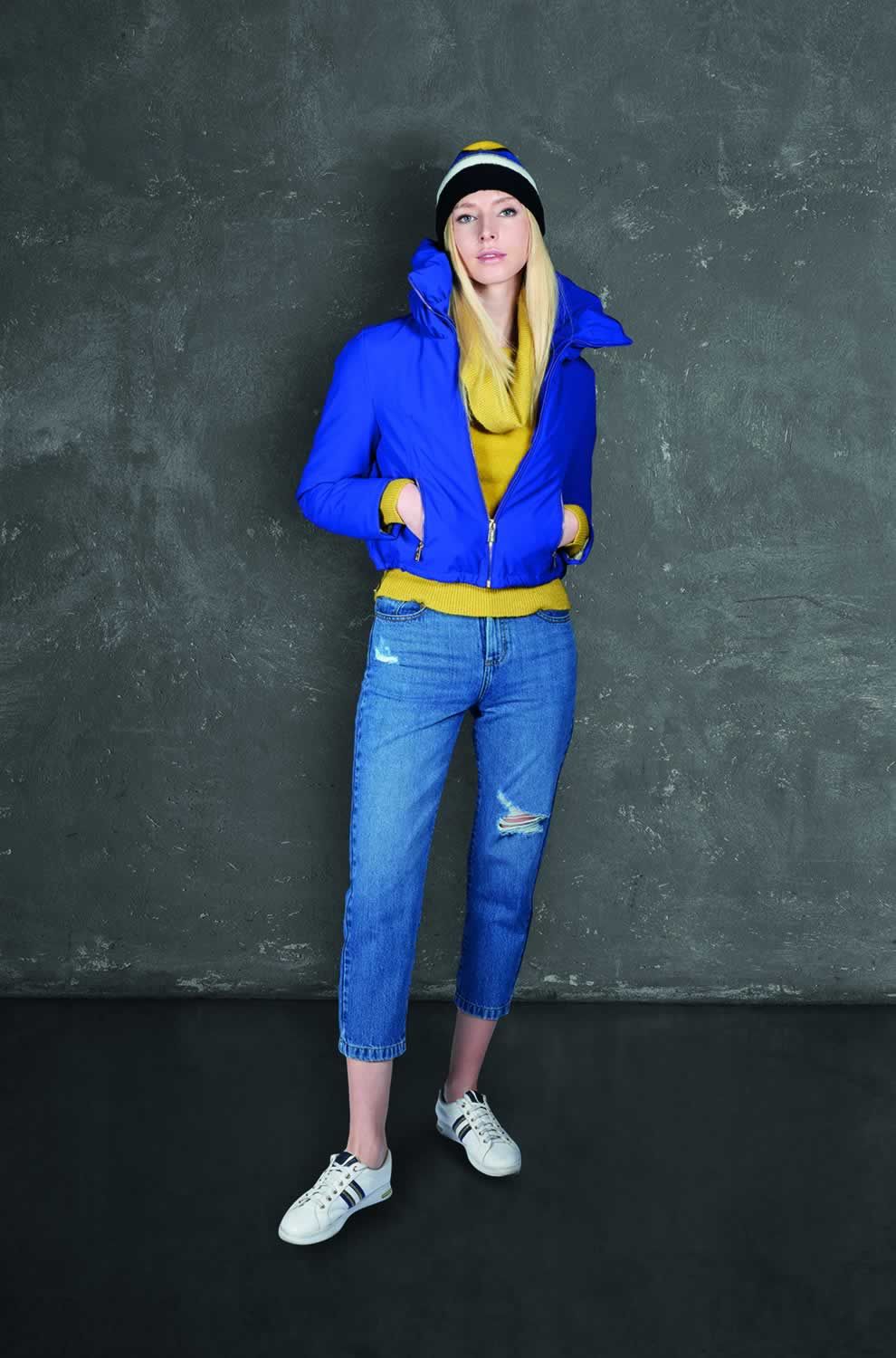 Zee Lane Blue Cotton Women's High-Waisted Jean