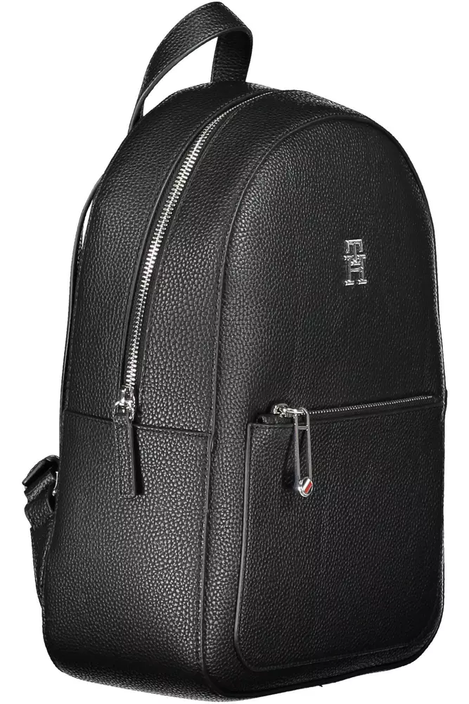 Black Polyethylene Women Backpack