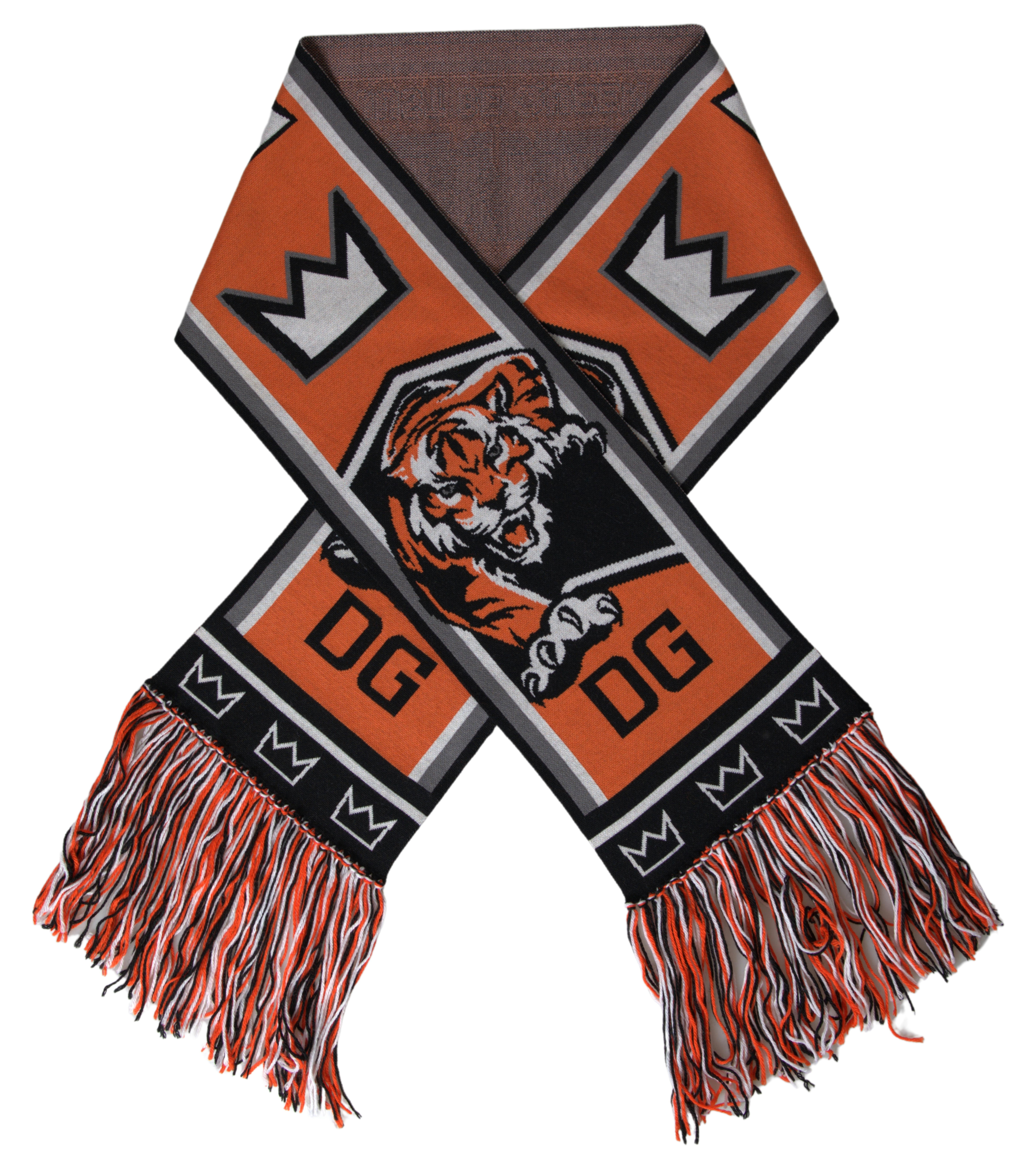 Dolce & Gabbana Multicolor Wool DG Royals Wrap Fringe Scarf