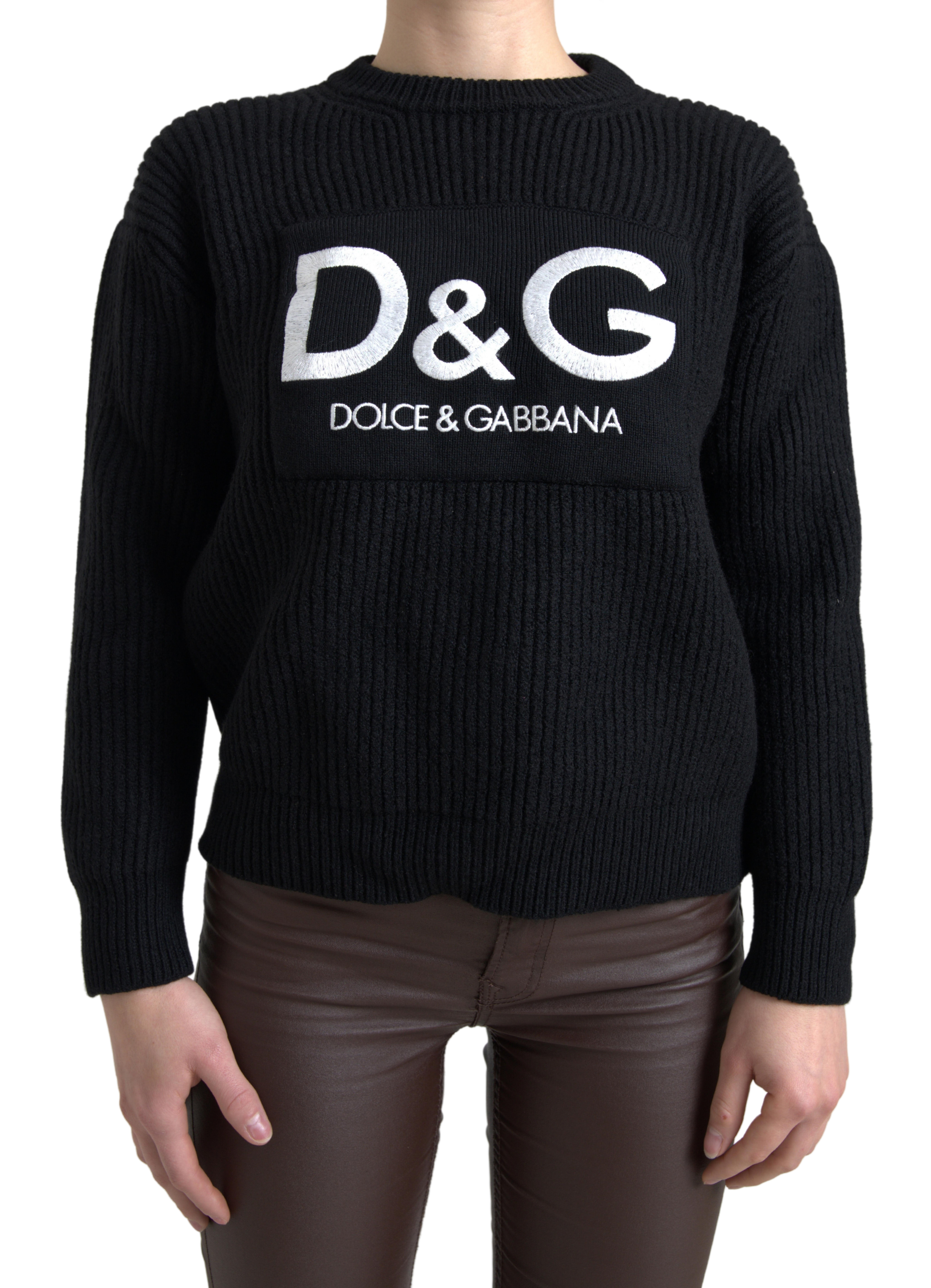 Elegant Black Virgin Wool Sweater