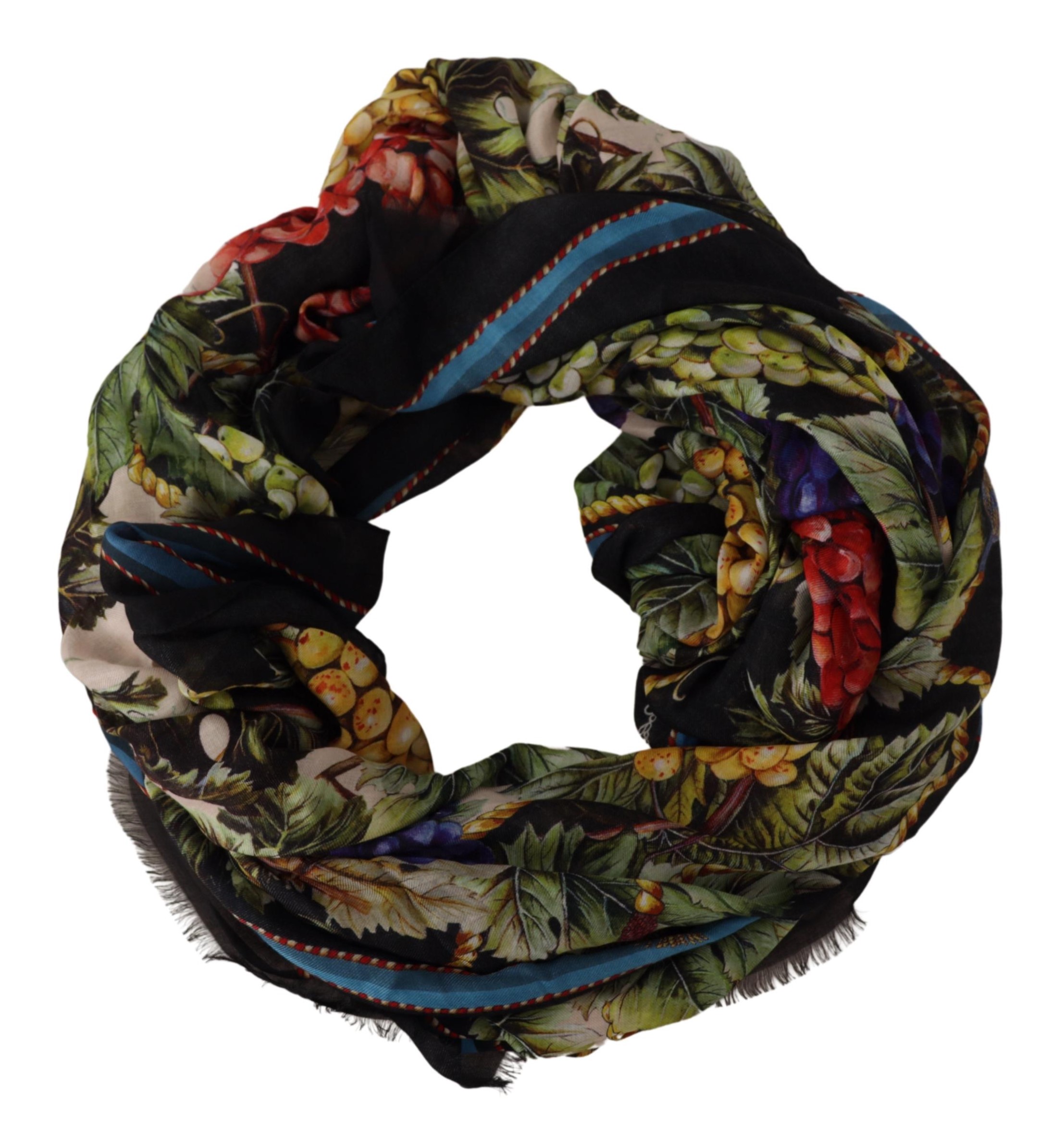 Elegant Grape Print Shawl Wrap Scarf