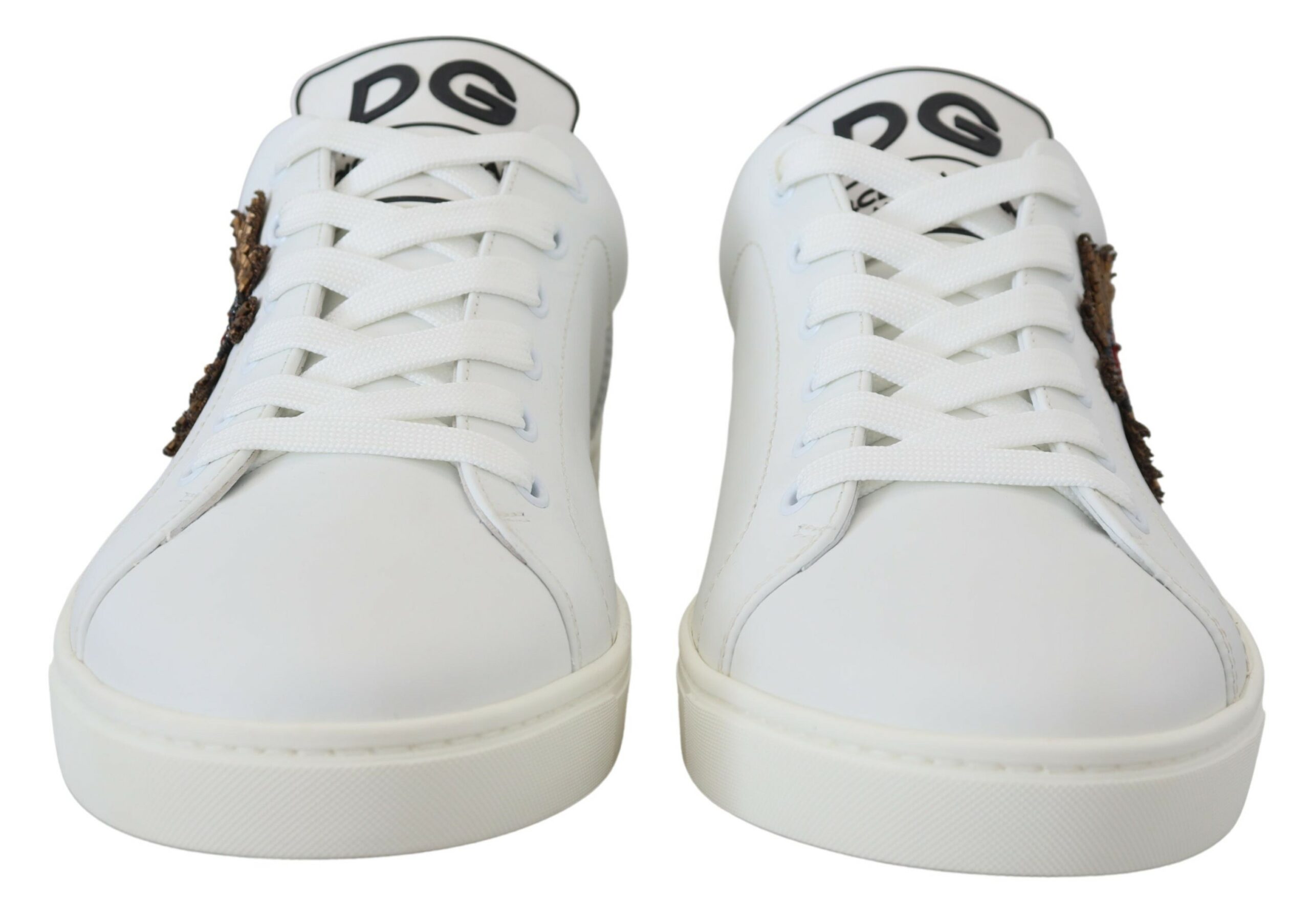Elegant Low-Top Leather Sneakers with Silver Accents