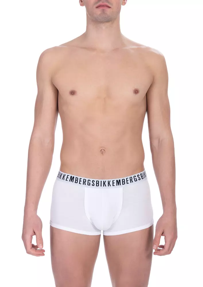 Bikkembergs White Cotton Men Underwear Trunk Duo