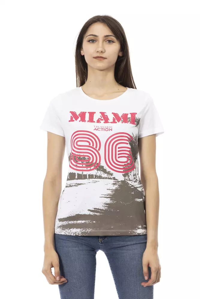 Trussardi White Cotton Women T-Shirt