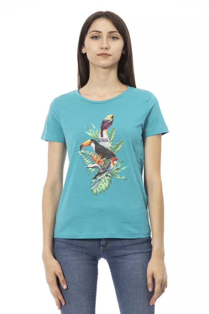 Trussardi Light Blue Cotton Women T-Shirt