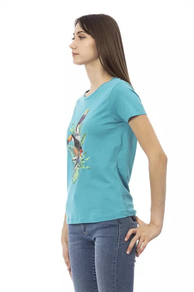 Trussardi Light Blue Cotton Women T-Shirt