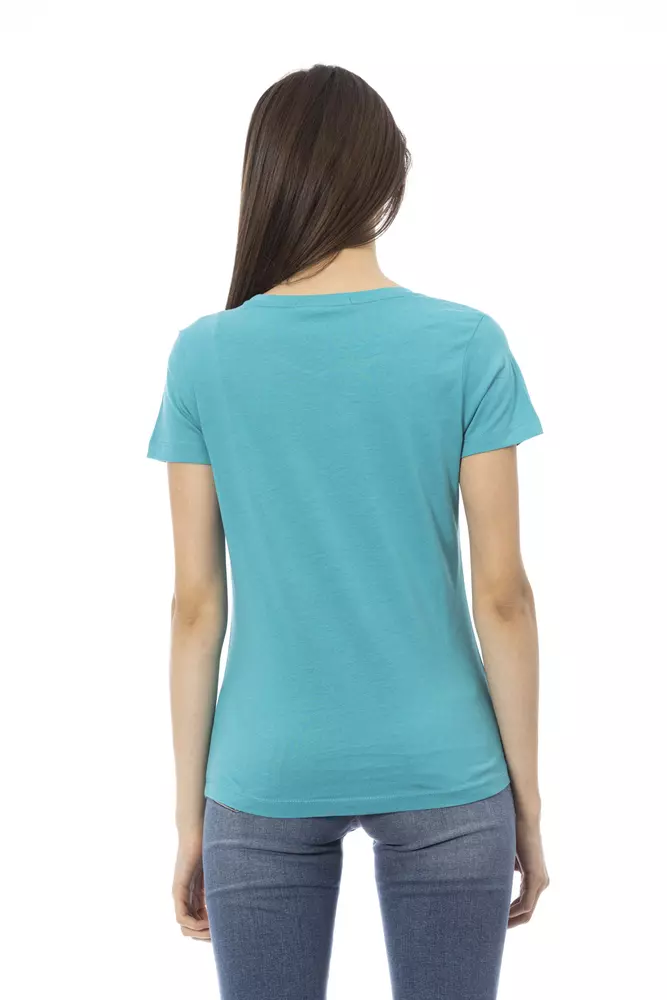 Trussardi Light Blue Cotton Women T-Shirt