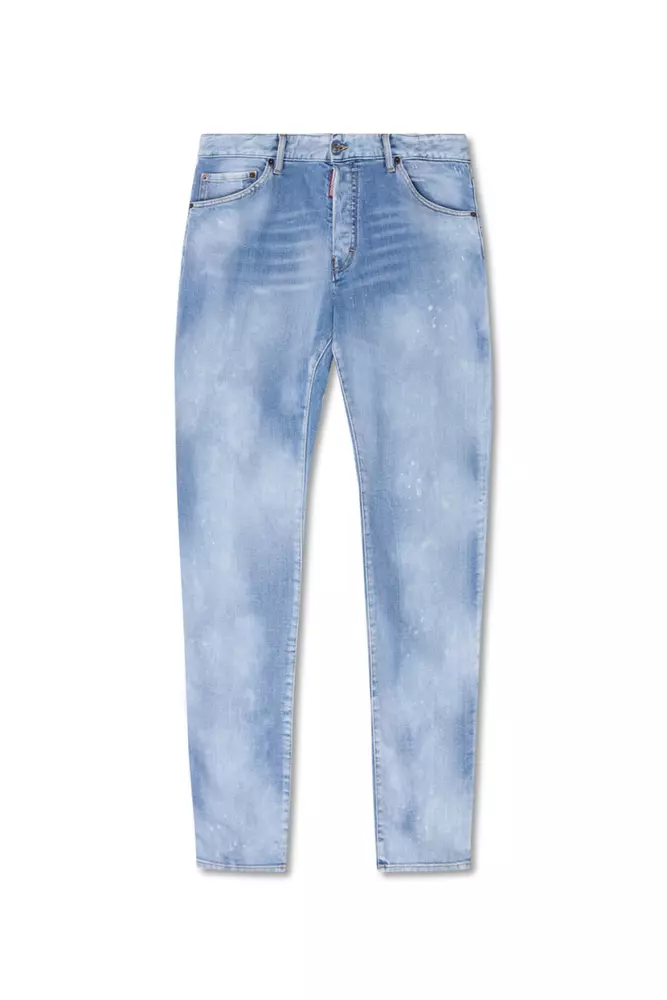 Dsquared2 Light Blue Cotton Men Jeans