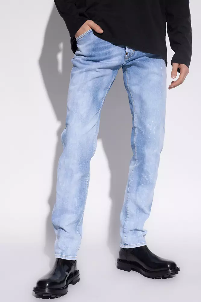 Dsquared2 Light Blue Cotton Men Jeans