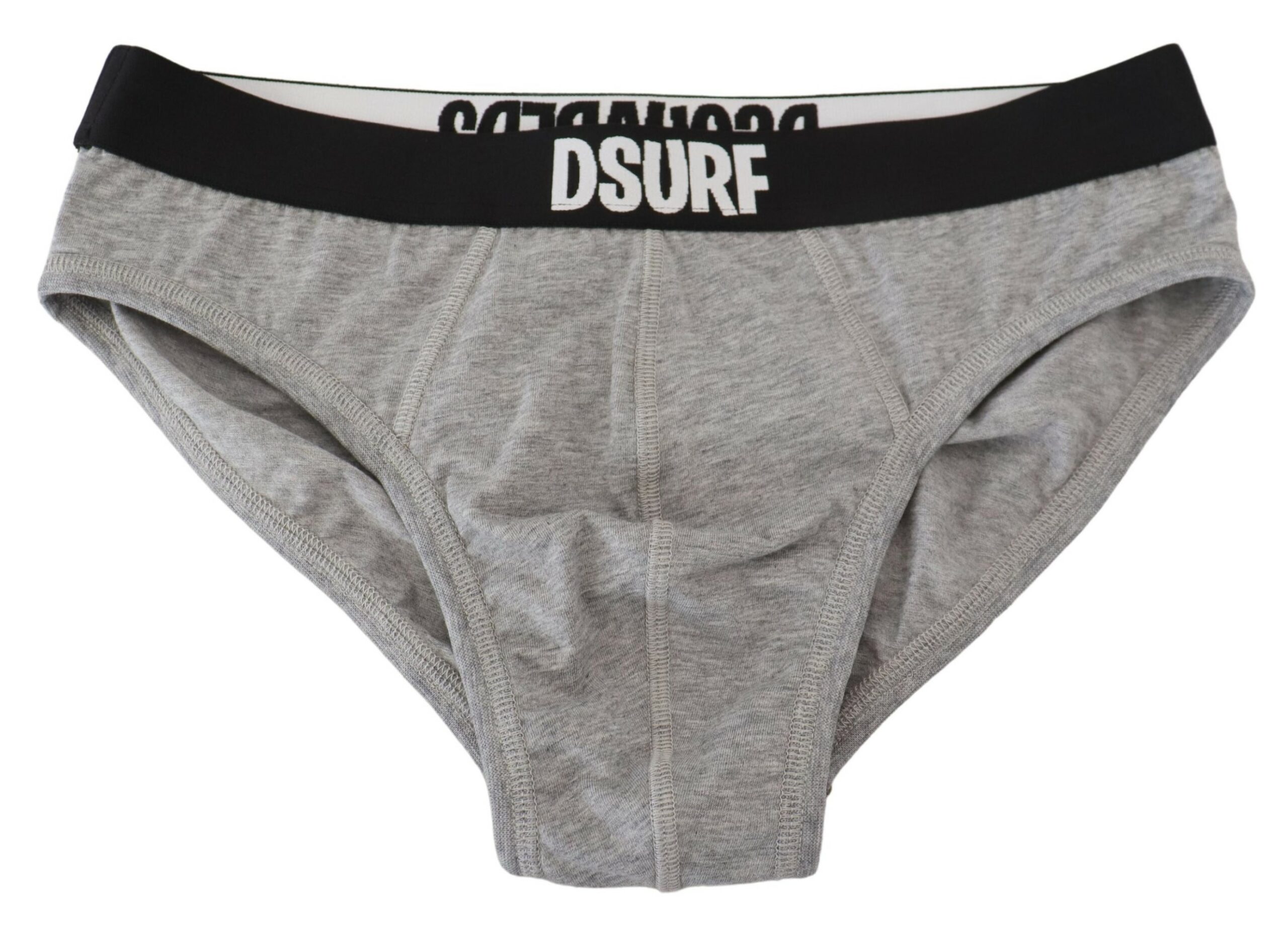 Dsquared2 Gray DSURF Logo Cotton Stretch Men Brief Underwear