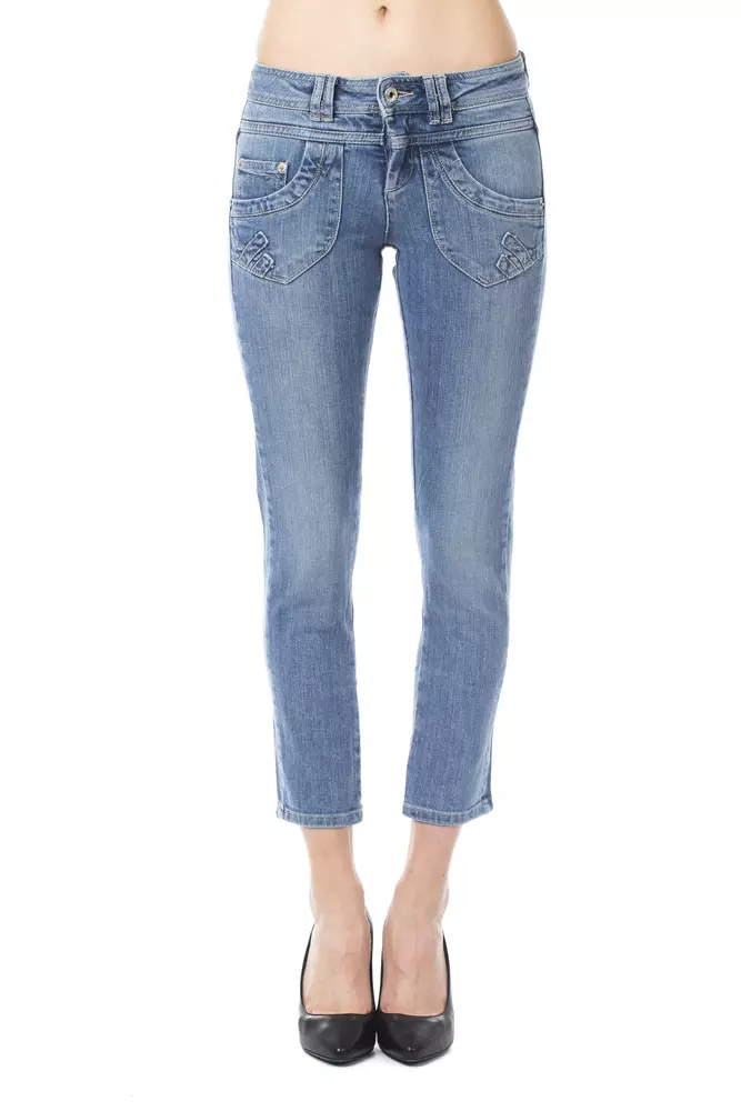 Ungaro Sport Light Blue Cotton Women Capri Jeans