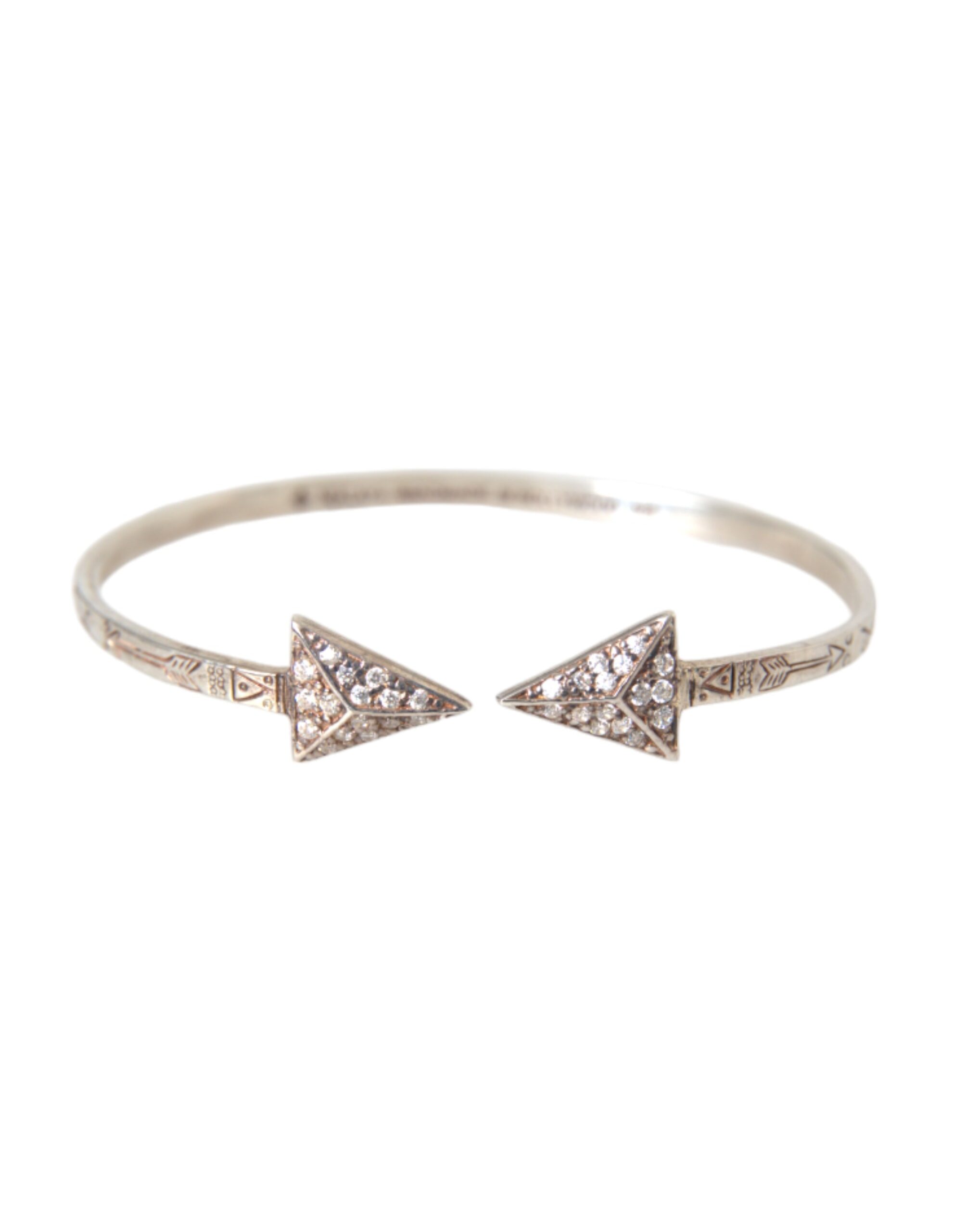 Nialaya Jewelry Arrow Crystal 925 Silver Bangle Bracelet Women