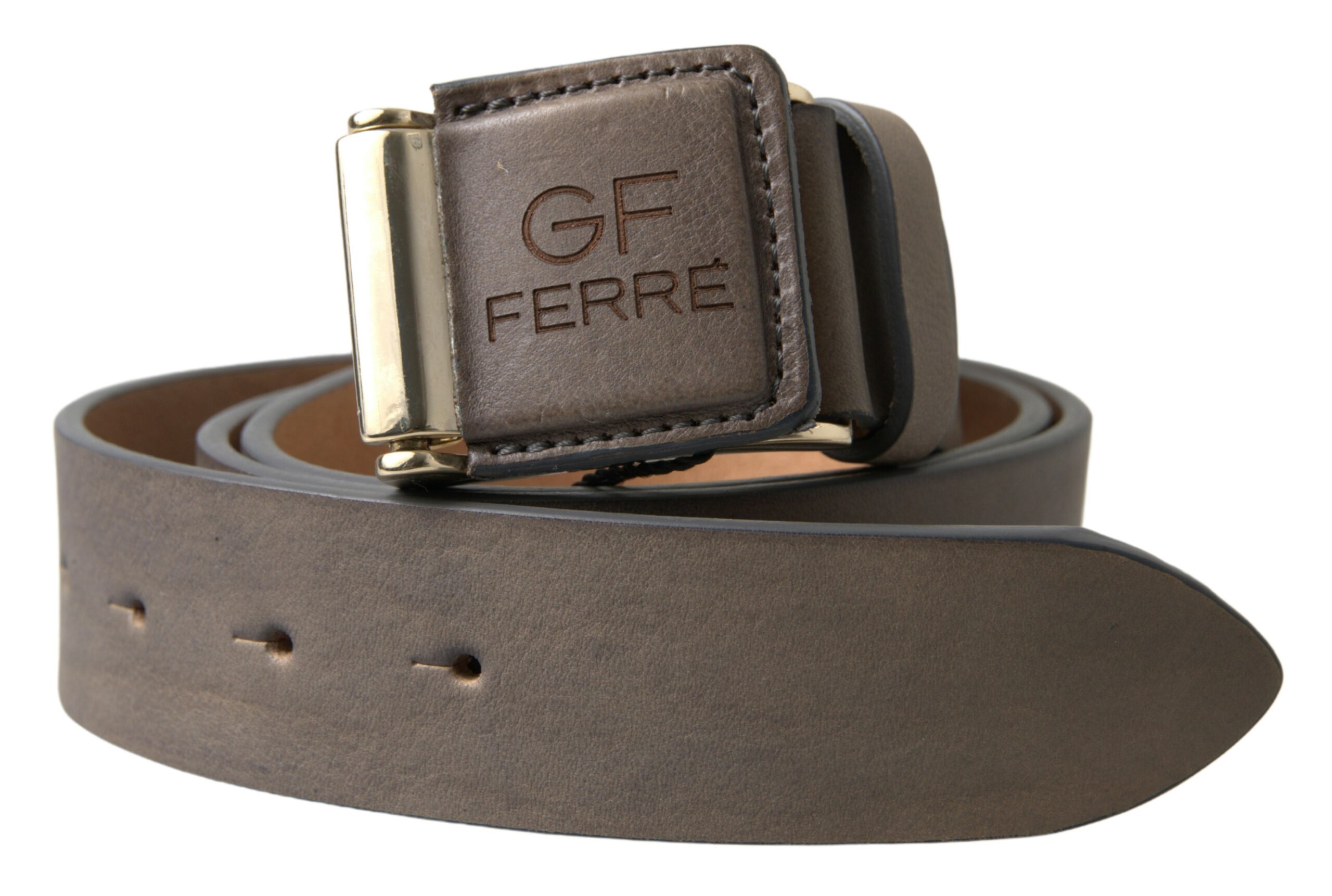 Gianfranco Ferre Brown Leather Fashion Logo Buckle Waist Belt