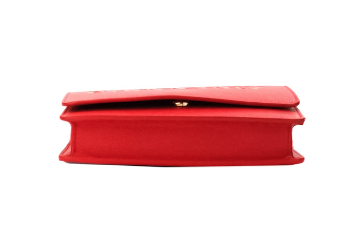 Burberry Hampshire Small Red Embossed Logo Smooth Leather Crossbody Bag