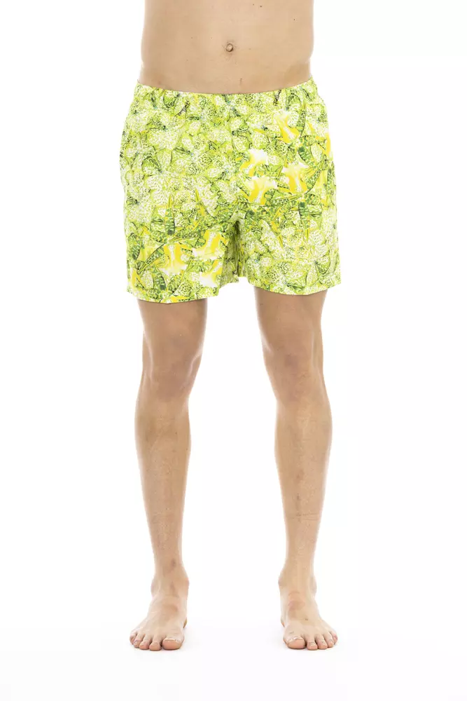 Just Cavalli Green Polyester Men Swimwear Short
