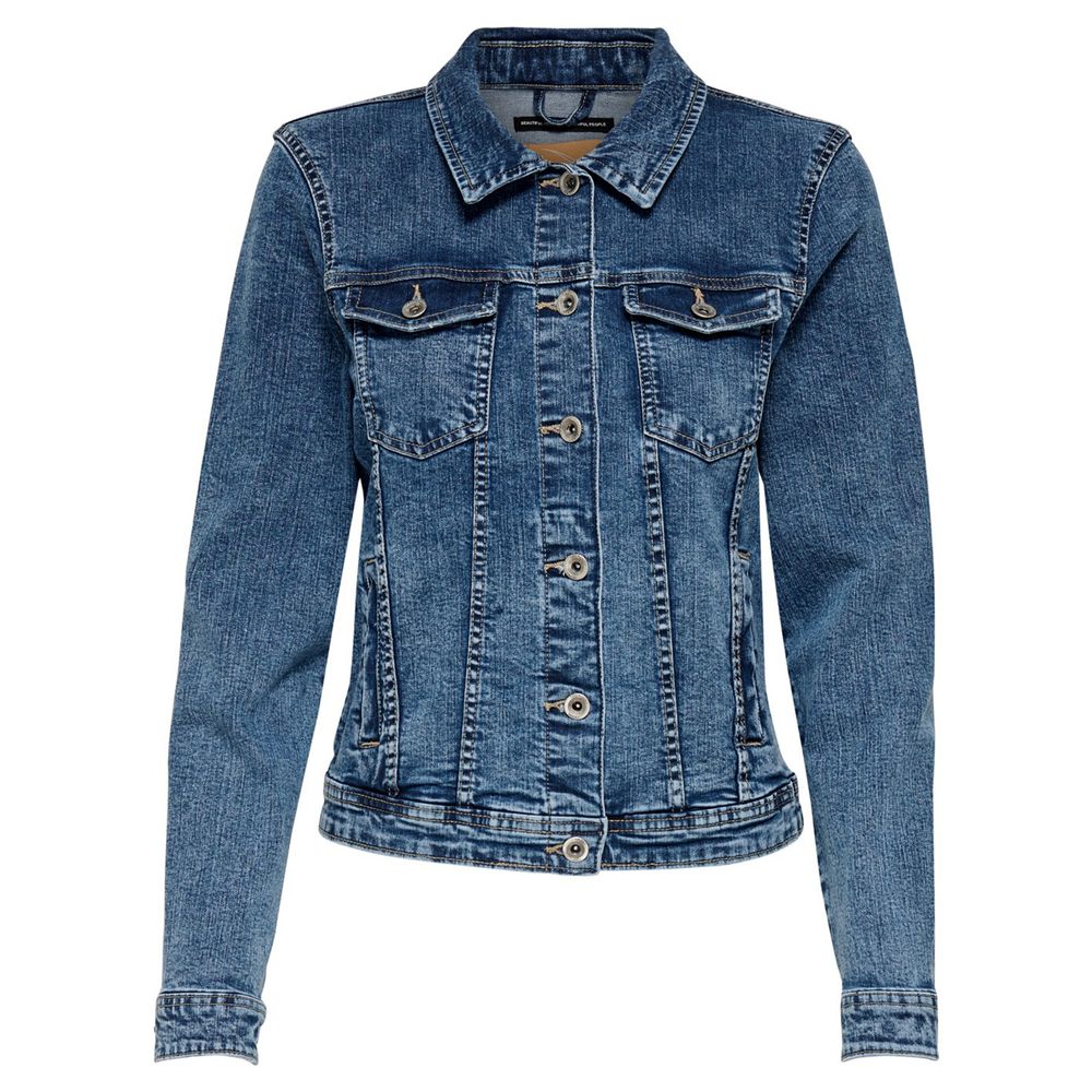ONLY Blue Cotton Jackets & Coat