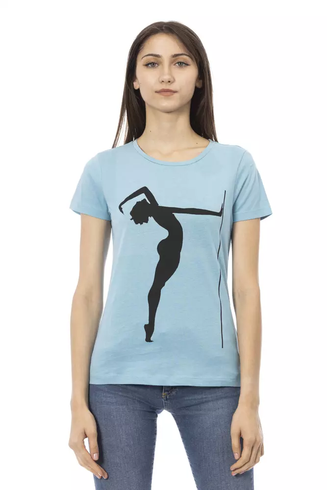 Trussardi Light Blue Cotton Women T-Shirt