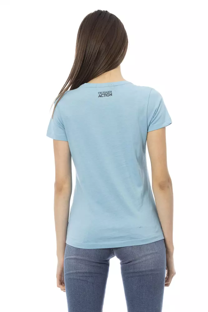 Trussardi Light Blue Cotton Women T-Shirt