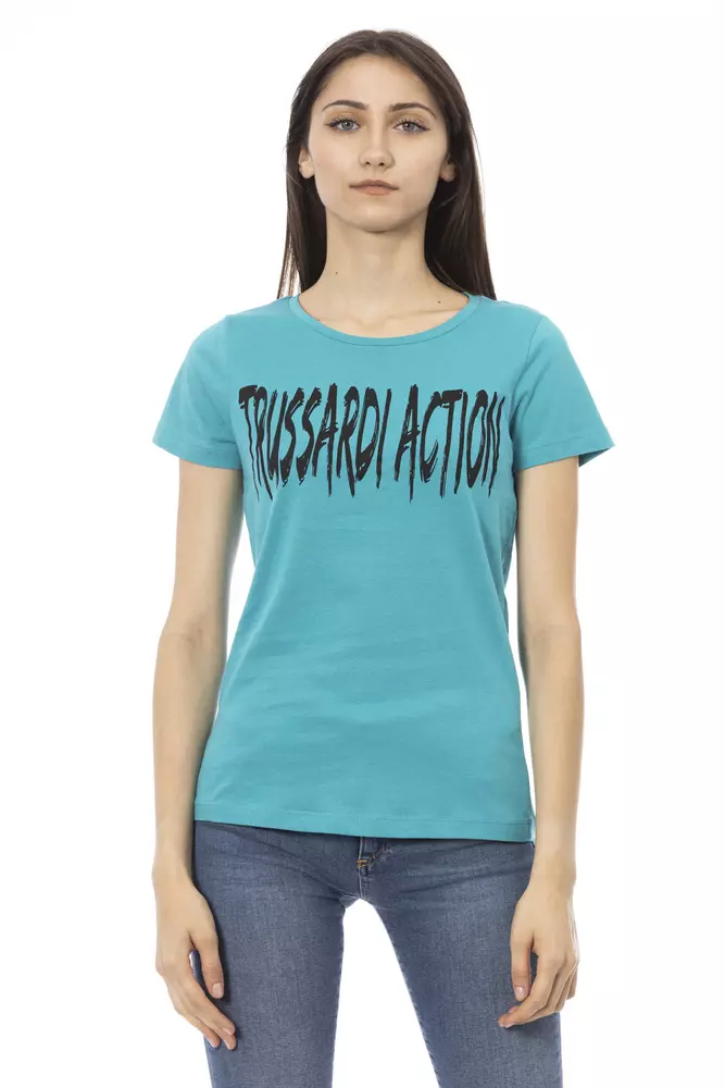 Trussardi Light Blue Cotton Women T-Shirt