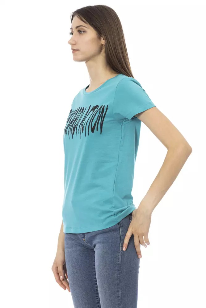 Trussardi Light Blue Cotton Women T-Shirt