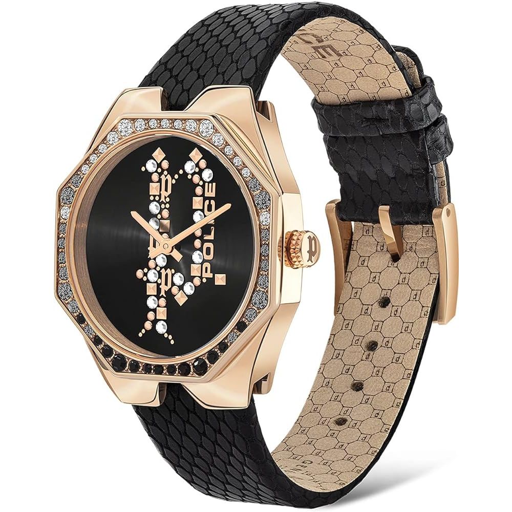 The Police Black Leather Watch