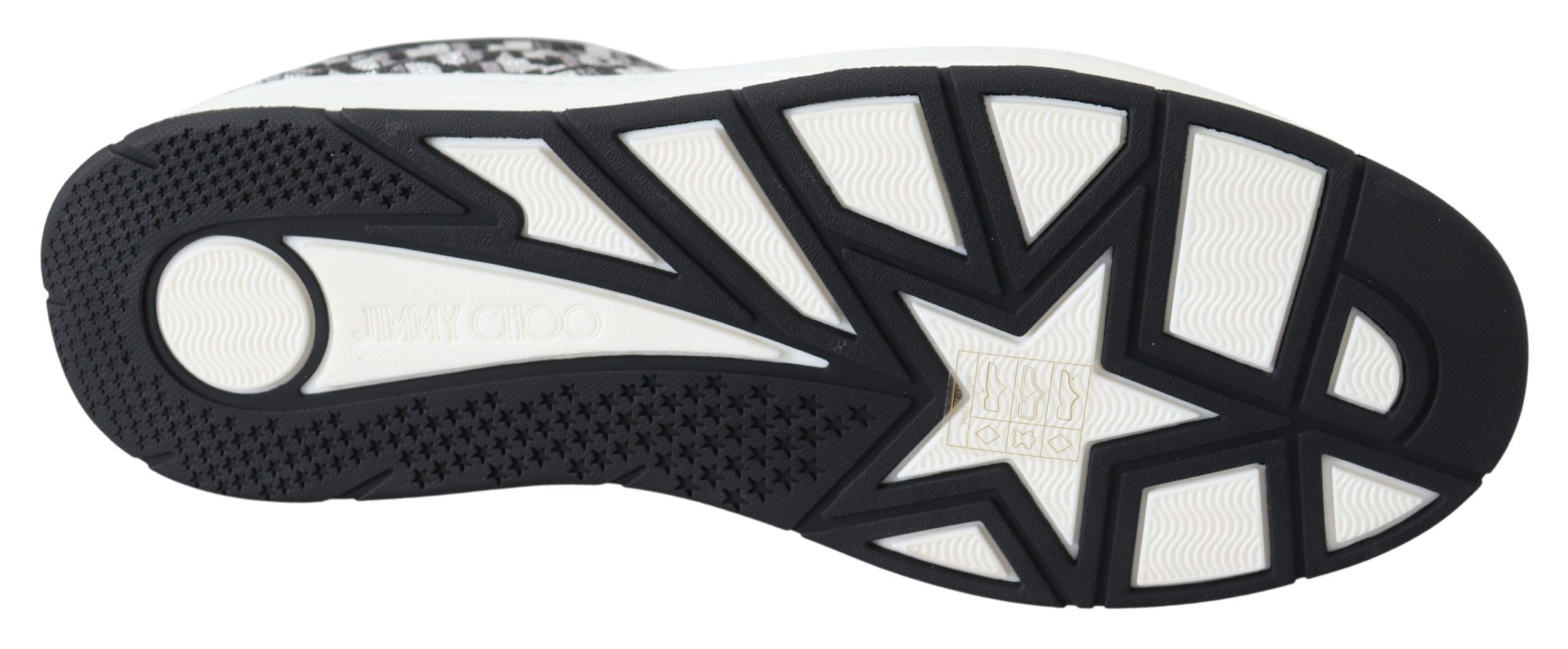 Jimmy Choo Eyewear Glittering Slip-On Sneakers - Silver and Black