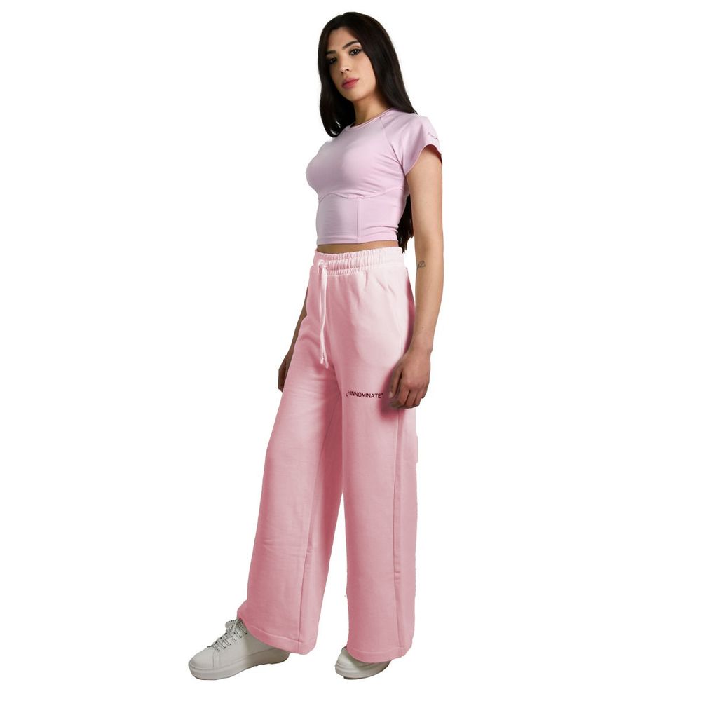HINNOMINATE Chic Pink Palazzo Pants with Drawstring
