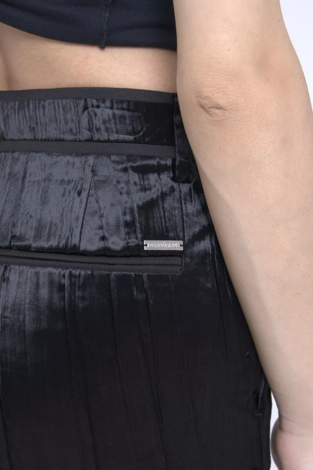 Dsquared2 Black Viscose Super Flare High Waist Pants