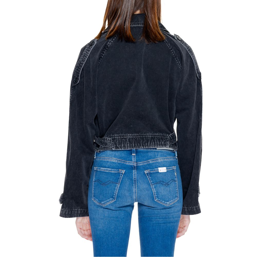 ONLY Black Cotton Jackets & Coat