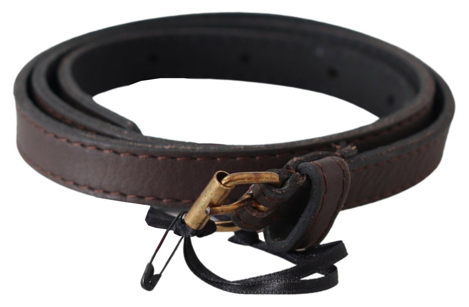 Mila Schon Brown Genuine Leather Skinny Fashion Dark