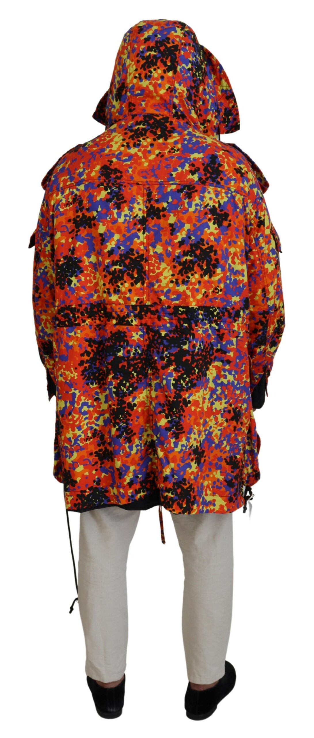 Dsquared2 Multicolor Long Hooded Cargo Pocket Coat Jacket